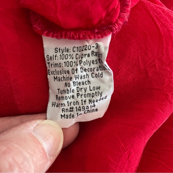 Johnny Was Red Floral Embroidered Loose Fit Top Size Small - Picture 5 of 7